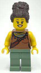 Medium Nougat Torso, Sand Green Legs, Dark Brown Hair
