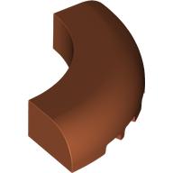 Lego Brick Round Corner 5 x 5 x 1 Curved, Bottom Cut Outs, No Studs, 7 Bottom Tubes / Dark Orange