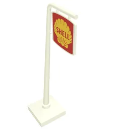 Road Sign Cantilever Curved with 'SHELL' Print