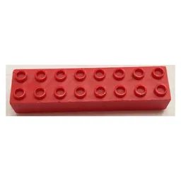 Minitalia Brick 2 x 8 with Bottom X Supports / Red