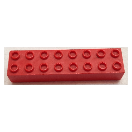 Lego Minitalia Brick 2 x 8 with Bottom X Supports / Red