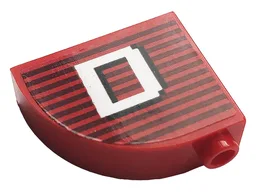 Slope, Curved 3 x 1 x 2 with Hollow Stud with Gray Stripes and White Letter 'D' Pattern (Sticker) - Set 10272