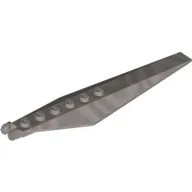Hinge Plate 1 x 12 Locking with Angled Side Extensions and Tapered Ends, 7 Teeth / Flat Silver