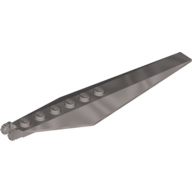 Lego Hinge Plate 1 x 12 Locking with Angled Side Extensions and Tapered Ends, 7 Teeth / Flat Silver