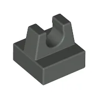 Tile Special 1 x 1 with Clip and Straight Tips / Dark Gray