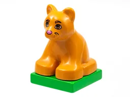 Duplo Animal Jaguar Cub on Green Base (Dora the Explorer)