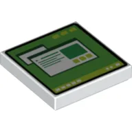 Tile 2 x 2 with Computer Monitor, Green Screen, Lime Buttons Print
