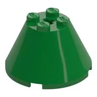 Cone 4 x 4 x 2, Axle Hole [Plain] / Green