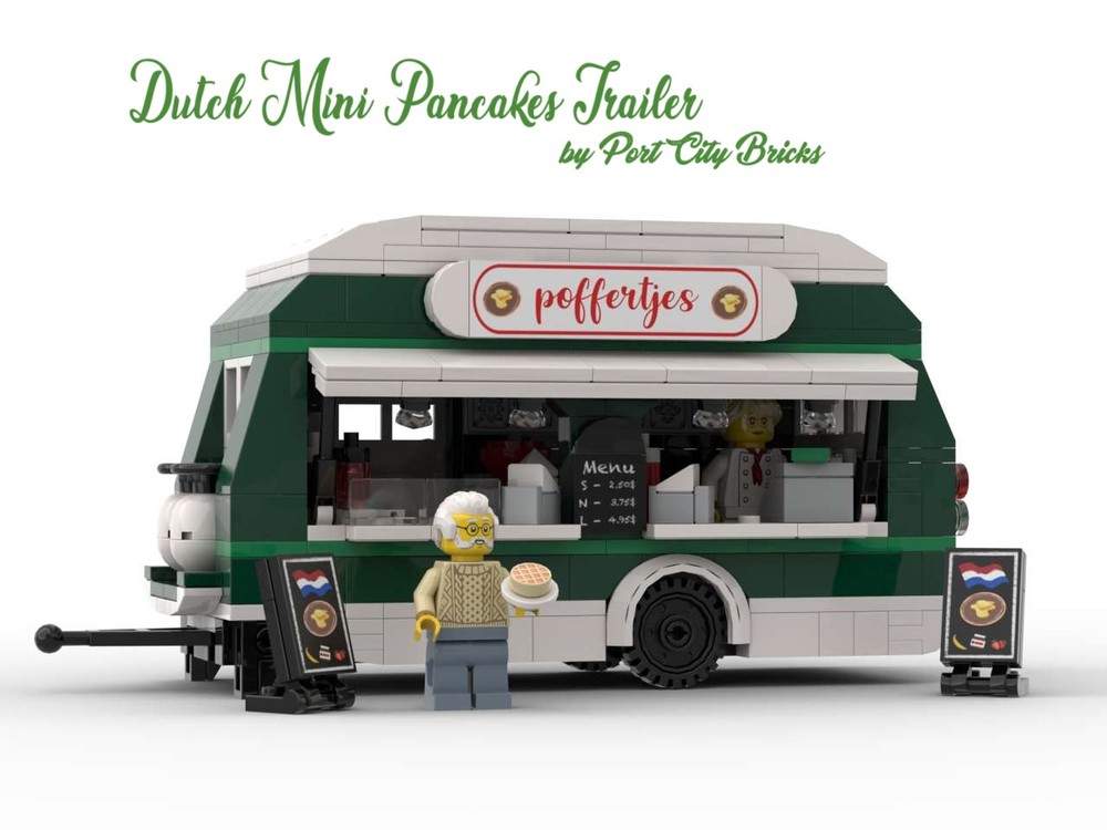 Lego Dutch Mini Pancakes Food Trailer (Poffertjes) - Market Stall Series