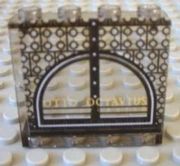 Panel 1 x 4 x 3 - Hollow Studs with Arched Window and 'OTTO OCTAVIUS' Pattern (Sticker) - Set 4857