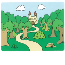 Backdrop for Sets 3615-2 and 9131-1, Serpentine Road, Castle / Serpentine Road, Forest / [No Color/Any Color]