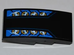 Slope, Curved 4 x 2 with 8 Gold Semicircles and Electric Sparks Pattern (Sticker) - Set 9442