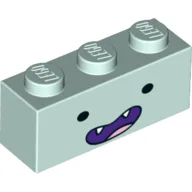 Brick 1 x 3 with Wide Smiling Face (Marceline) Print / Light Aqua