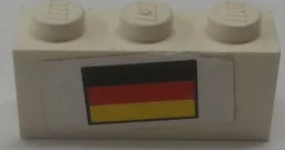 Brick 1 x 3 with German Flag Pattern (Sticker) - Set 3310