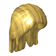 Lego Hair Long, Parted in Front and Swept Back Over Shoulders / Pearl Gold