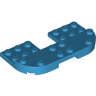 Lego Plate Round Corners Double 4 x 8 with 2 x 2 Cutout and 2 x 8 Raised Studs, Reduces Nubs / Dark Azure