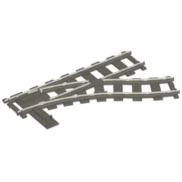 Vehicle Track, Train, 9V Switch Point Right / Dark Bluish Gray