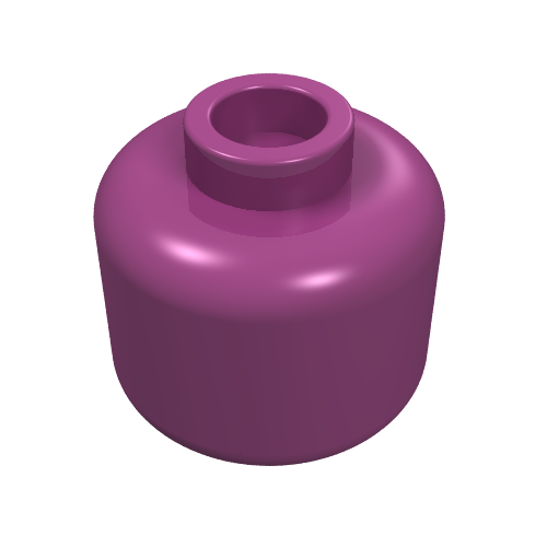 Lego Minifig Head [Plain] [Hollow Stud] / Magenta