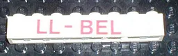 Brick 1 x 8 with Red 'LL-BEL' Pattern on Both Sides (Stickers) - Set 6392