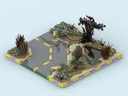 MILS Wasteland Road Curve 16 Studs Wide (Fallout)