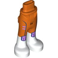 Lego Minidoll Hips and Trousers with Back Pockets with Space Suit, Lavender Pockets, White Boots print / Reddish Orange