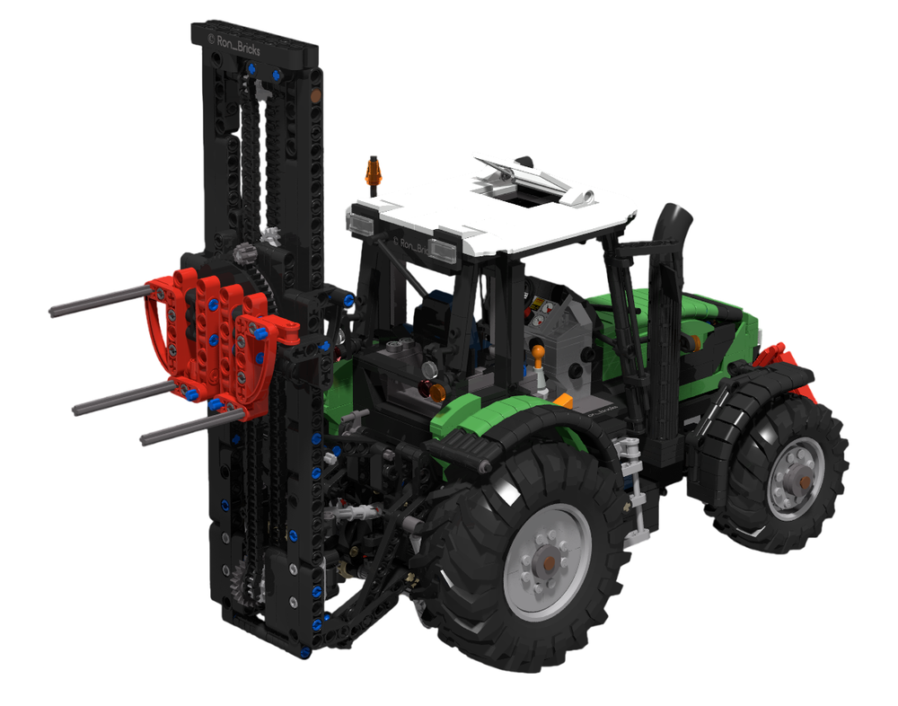 Lego Forklift with rotating forks for Massey Ferguson 7S / Deutz-Fahr TTV610 / Landini 8550