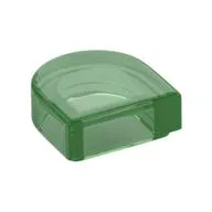 Tile Round 1 x 1 Half Circle / Trans-Green