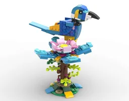 Small bird with his flower