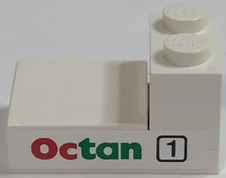 Stickered Assembly 3 x 2 x 1 1/3 with Octan and '1' in Black Square Pattern (Sticker) - Set 6562