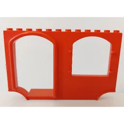 Fabuland, Bus Panel with Door and Window Openings / Red
