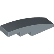 Brick Curved 4 x 1 No Studs [Stud Holder with Symmetric Ridges] / Sand Blue