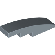 Lego Brick Curved 4 x 1 No Studs [Stud Holder with Symmetric Ridges] / Sand Blue