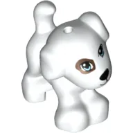 Animal, Dog, Small Standing with Patch over Eye and Spots Print / White
