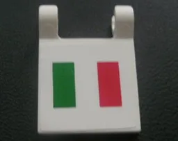 Flag 2 x 2 Square with Flat Edge with Italian Flag Pattern (Sticker) - Set 8672