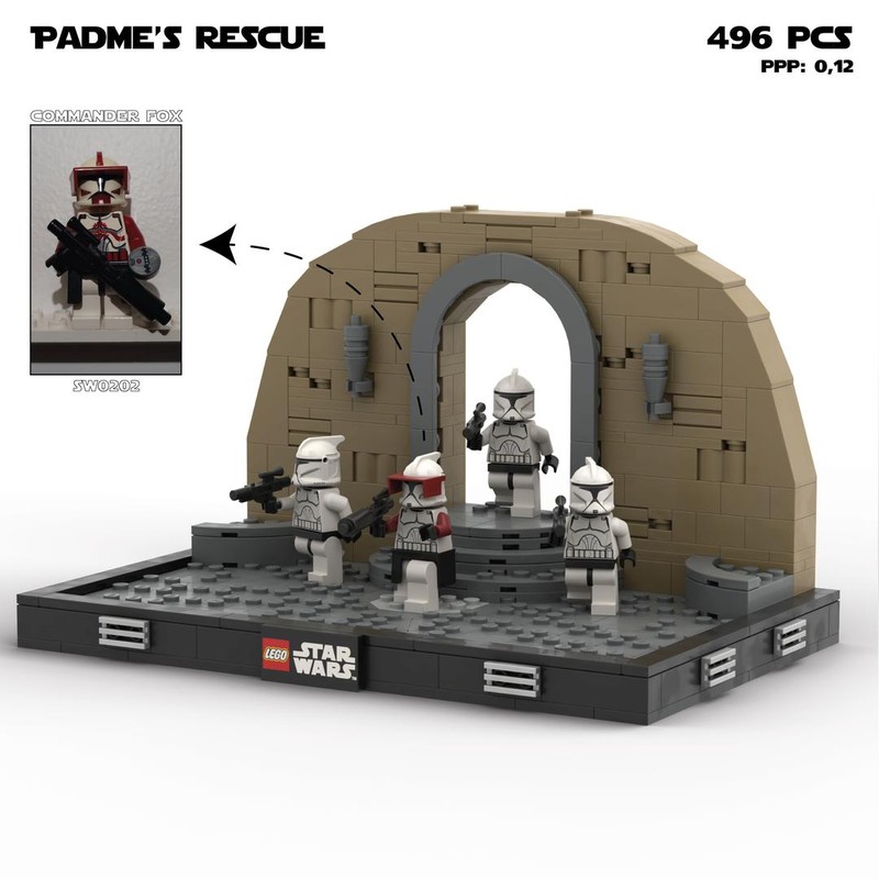 Lego Commander Fox and the Coruscant guard diorama
