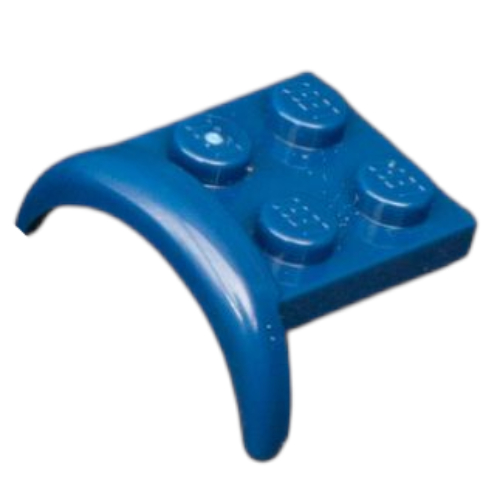 Lego Wheel Arch, Mudguard 2 x 3 x 1 1/3 with 2 x 2 Plate / Dark Blue