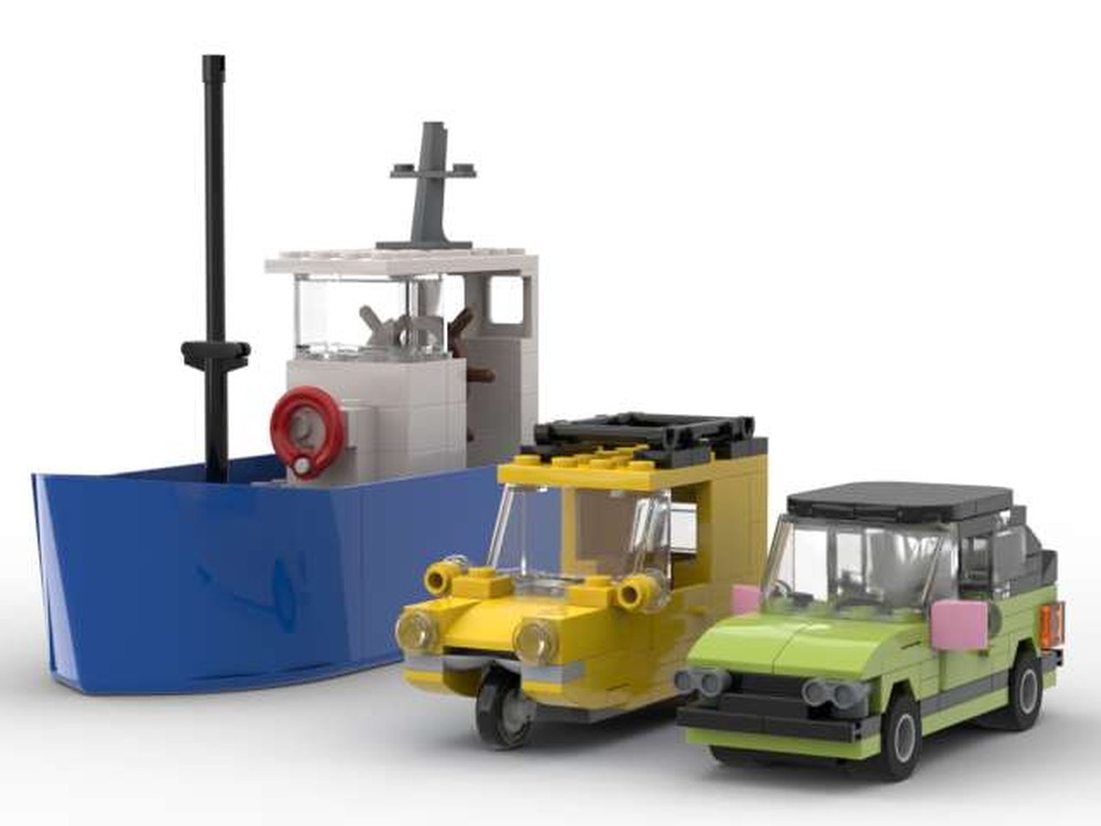 Lego Only Fools and Horses triple set - Reliant Regal Supervan, Ford Capri and Boat