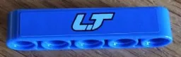 Technic, Liftarm Thick 1 x 5 with Medium Blue 'LT' Pattern (Sticker) - Set 8052