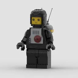 Big Classic Spaceman Black with Booster Brick Build
