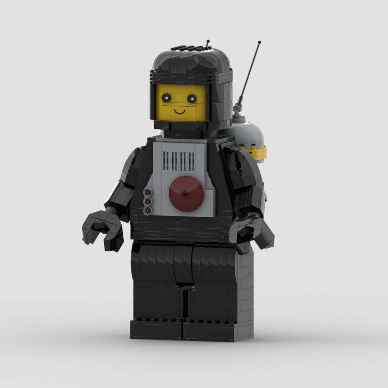 Lego Big Classic Spaceman Black with Booster Brick Build