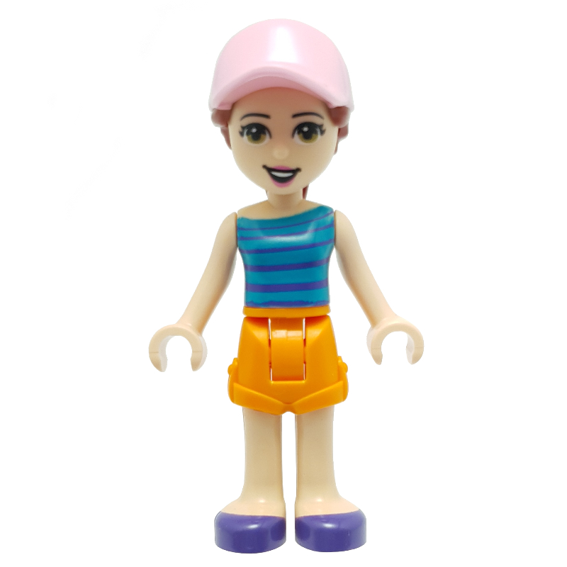 Lego Harper - Dark Turquoise Top, Bright Light Orange Skirt, Pink Cap