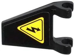 Flag 2 x 2 Trapezoid with Flat Edge with Yellow Triangle Electricity Danger Sign Pattern (Sticker) - Set 70808