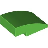 Brick Curved 3 x 2 No Studs / Bright Green