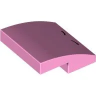 Brick Curved 2 x 2 x 2/3 with 2 Curved Lines (Nostrils) Print / Bright Pink