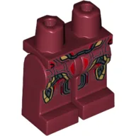 Hips and Dark Red Legs with Iron Man Gold and Silver Knee Plates and Belt Print / Dark Red