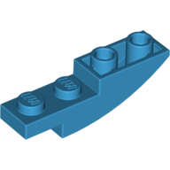 Lego Brick Curved Inverted 4 x 1 / Dark Azure