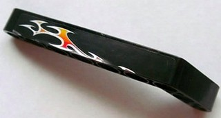 Lego Technic, Liftarm, Modified Bent Thick 1 x 9 (7 - 3) with Flames Pattern Model Left (Sticker) - Set 8646