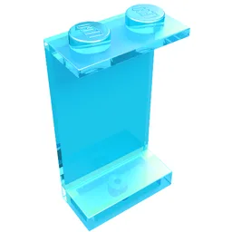 Panel 1 x 2 x 3 - Solid Studs / Trans-Light Blue