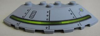 Lego Brick, Round Corner 6 x 6 with Slope 33 Edge, Facet Cutout with Alien Ship Pattern Type 2 (Sticker) - Set 7065