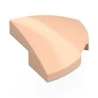 Brick Round Corner, Curved 2 x 2 x 2/3 Quarter Circle With 1 x 1 Bottom Cutout / Light Nougat